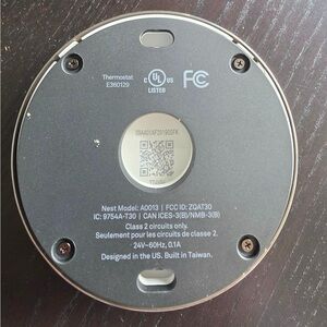 Google Nest 3rd generation Learning WIFI thermostat Stainless Steel